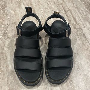 Dr. Martin Blaire Sandals Black Leather